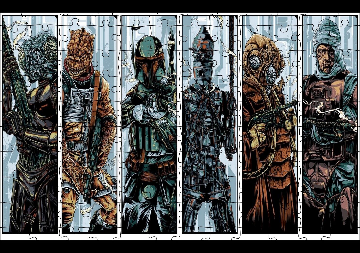 Yıldız Savaşları Ödül Avcısı Puzzle Yapboz MDF Ahşap