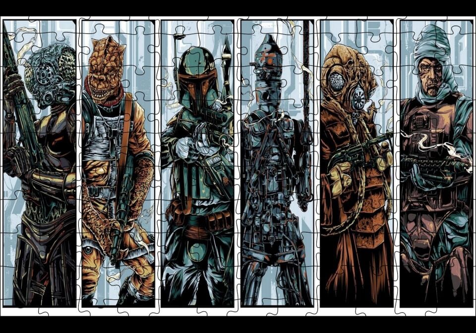 Yıldız Savaşları Ödül Avcısı Puzzle Yapboz MDF Ahşap