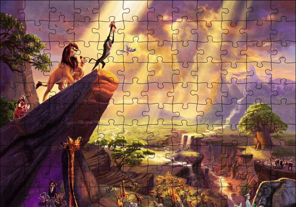 The Lion King Puzzle Yapboz MDF Ahşap 120 Parça 24 cm X 34 cm