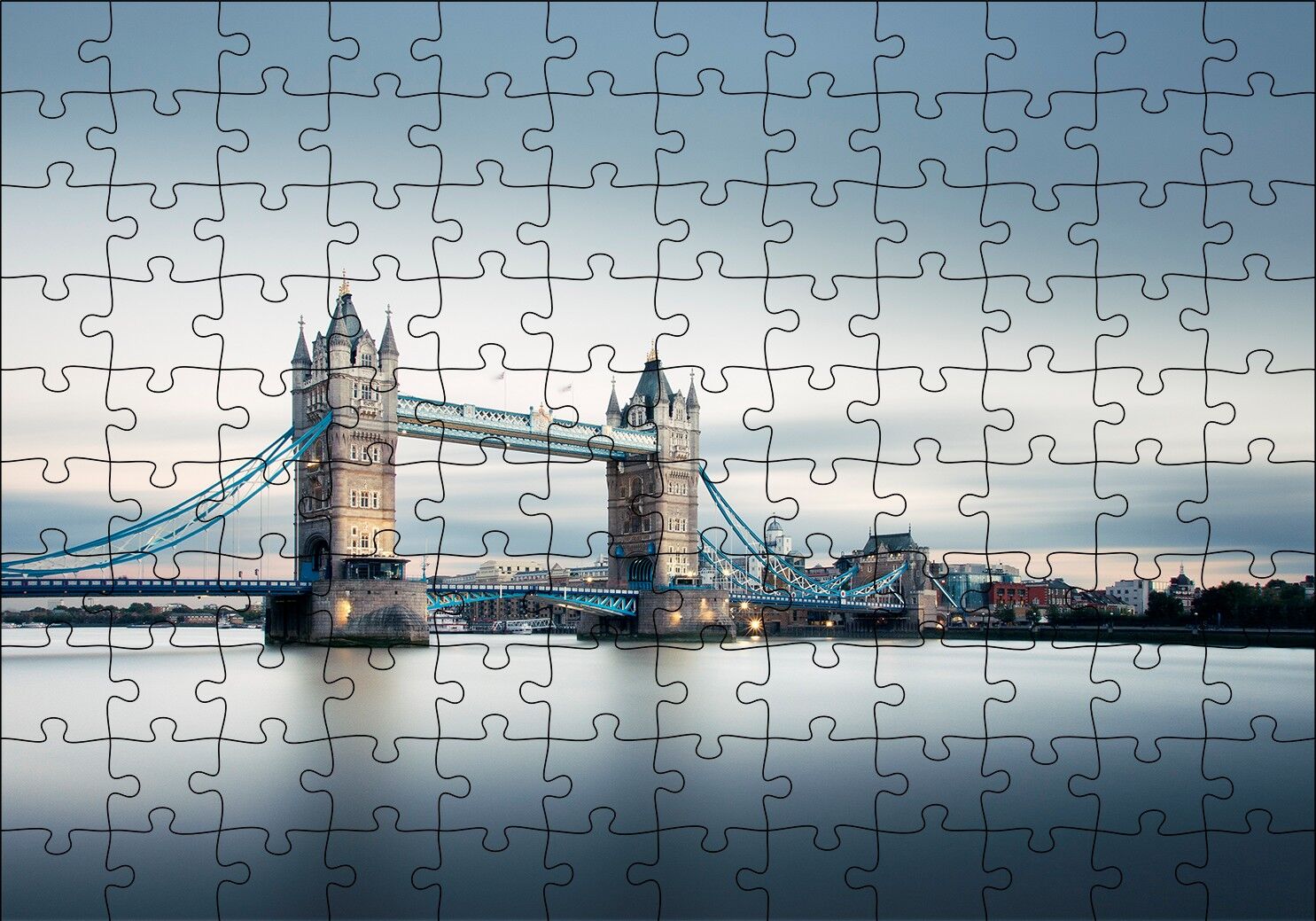 Londra Tower Bridge Puzzle Yapboz MDF Ahşap 120 Parça 24 cm X 34 cm