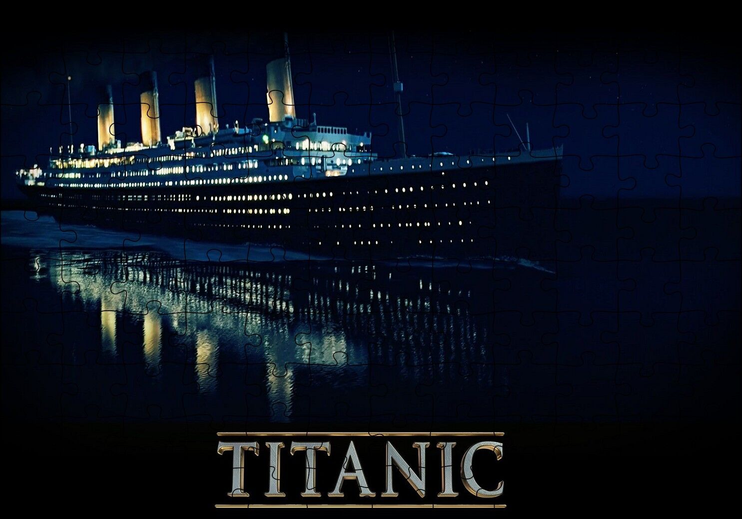 Titanic Gece ve Işıklar Puzzle Yapboz MDF Ahşap