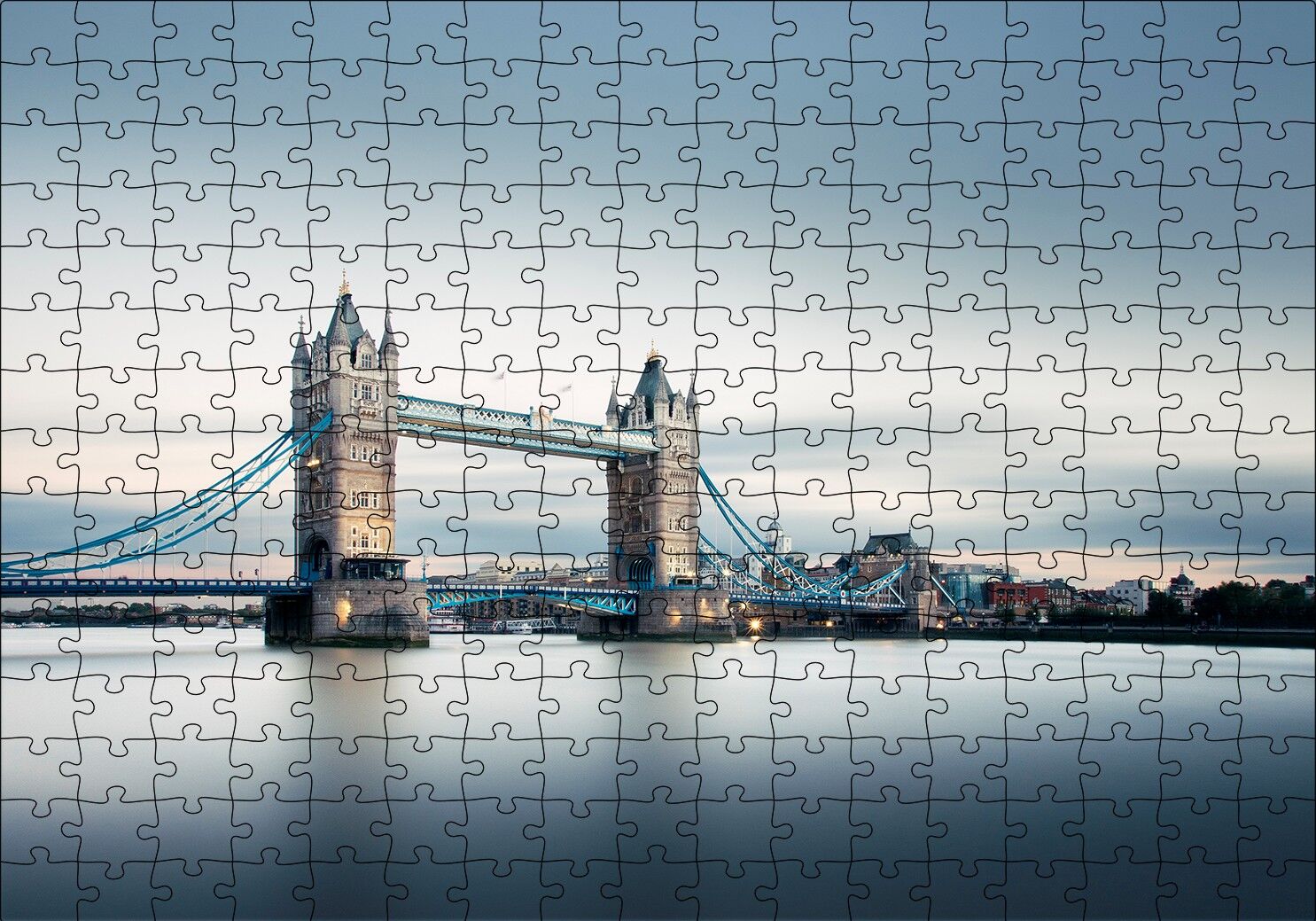 Londra Tower Bridge Puzzle Yapboz MDF Ahşap 255 Parça 34 cm X 49 cm