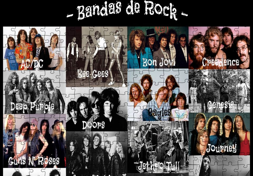 Rock Grupları Puzzle Yapboz MDF Ahşap 255 Parça 34 cm X 49 cm