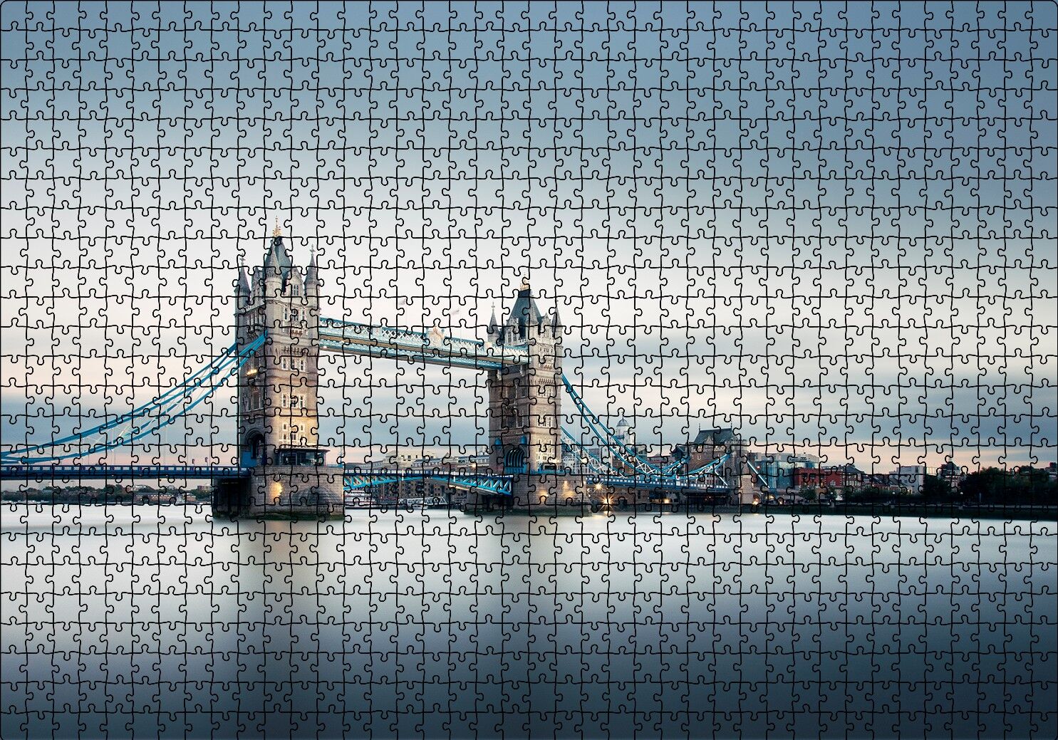 Londra Tower Bridge Puzzle Yapboz MDF Ahşap 1000 Parça 49 cm X 68 cm