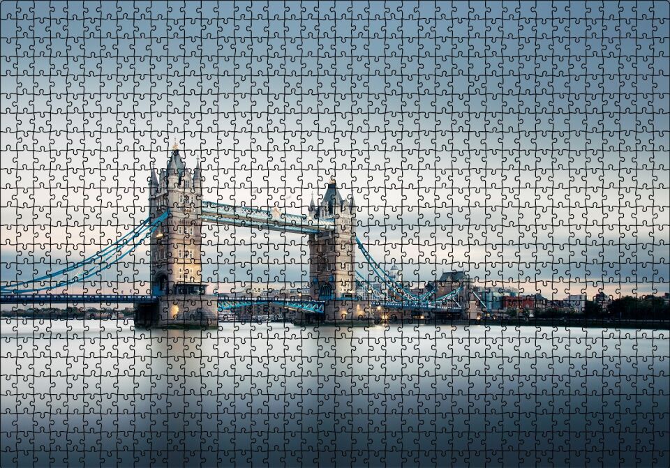 Londra Tower Bridge Puzzle Yapboz MDF Ahşap 1000 Parça 49 cm X 68 cm