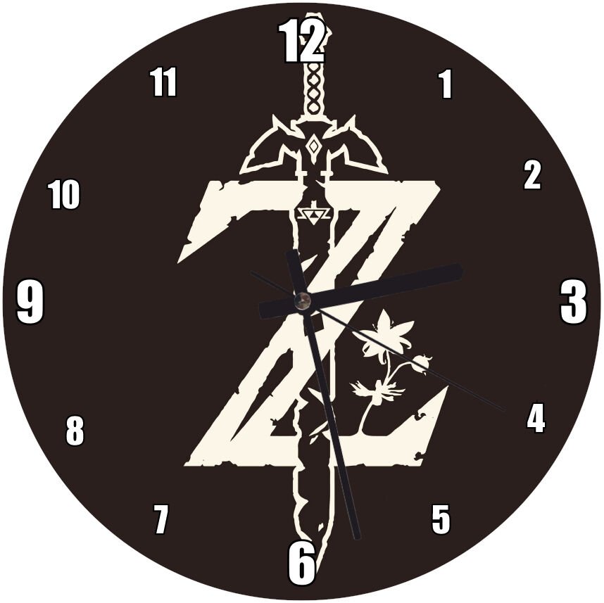 Minimalizm Zelda Efsanesi Görseli Mdf Ahşap Duvar Saati