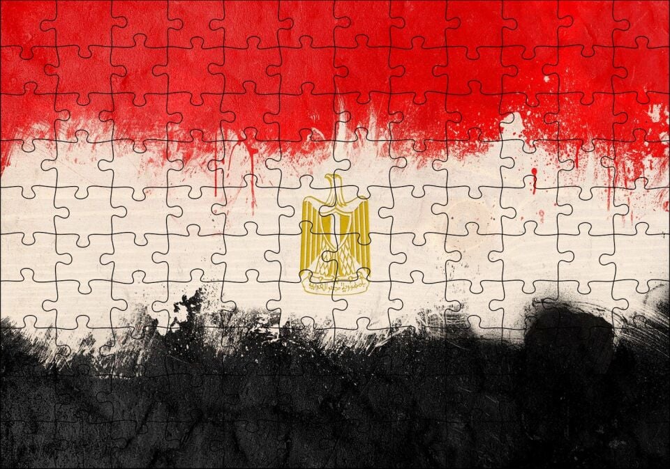 Mısır Bayrağı Yağlıboya Modifiye Versiyon Puzzle Yapboz MDF Ahşap