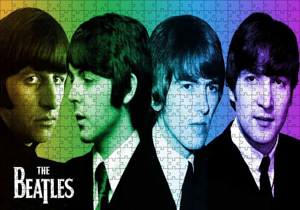 The Beatles Renk Geçişli Portre Puzzle Yapboz MDF Ahşap 500 Parça 49 cm X 68 cm