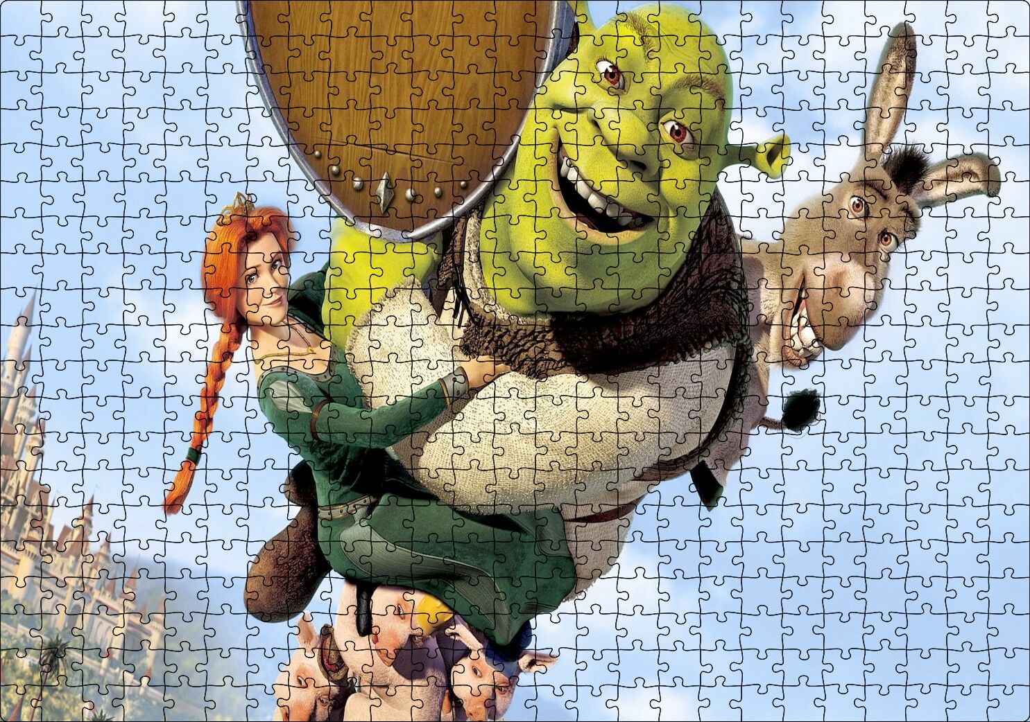 Shrek, Shrek 2, H Puzzle Yapboz MDF Ahşap 500 Parça 49 cm X 68 cm