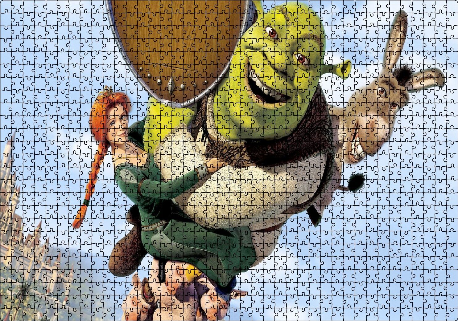 Shrek, Shrek 2, H Puzzle Yapboz MDF Ahşap 1000 Parça 49 cm X 68 cm