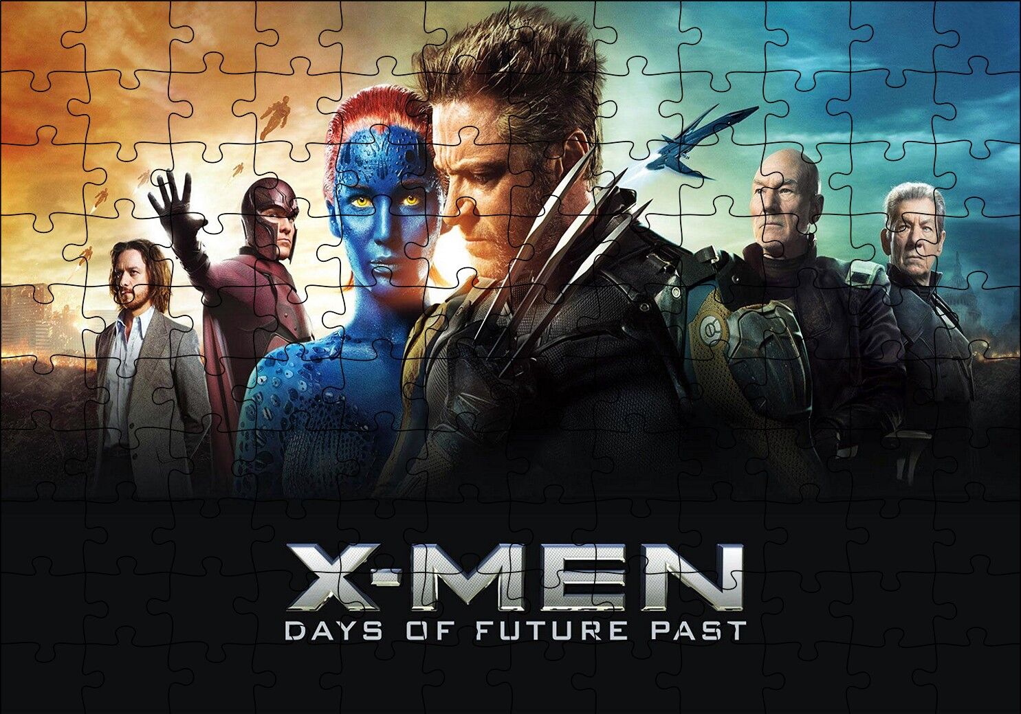 X Men Days of Future Görsel Puzzle Yapboz MDF Ahşap