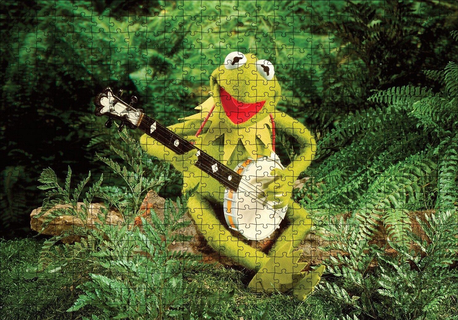 The Muppets Kurbağa Kermit ve Enstrümanı Puzzle Yapboz MDF Ahşap 500 Parça 49 cm X 68 cm