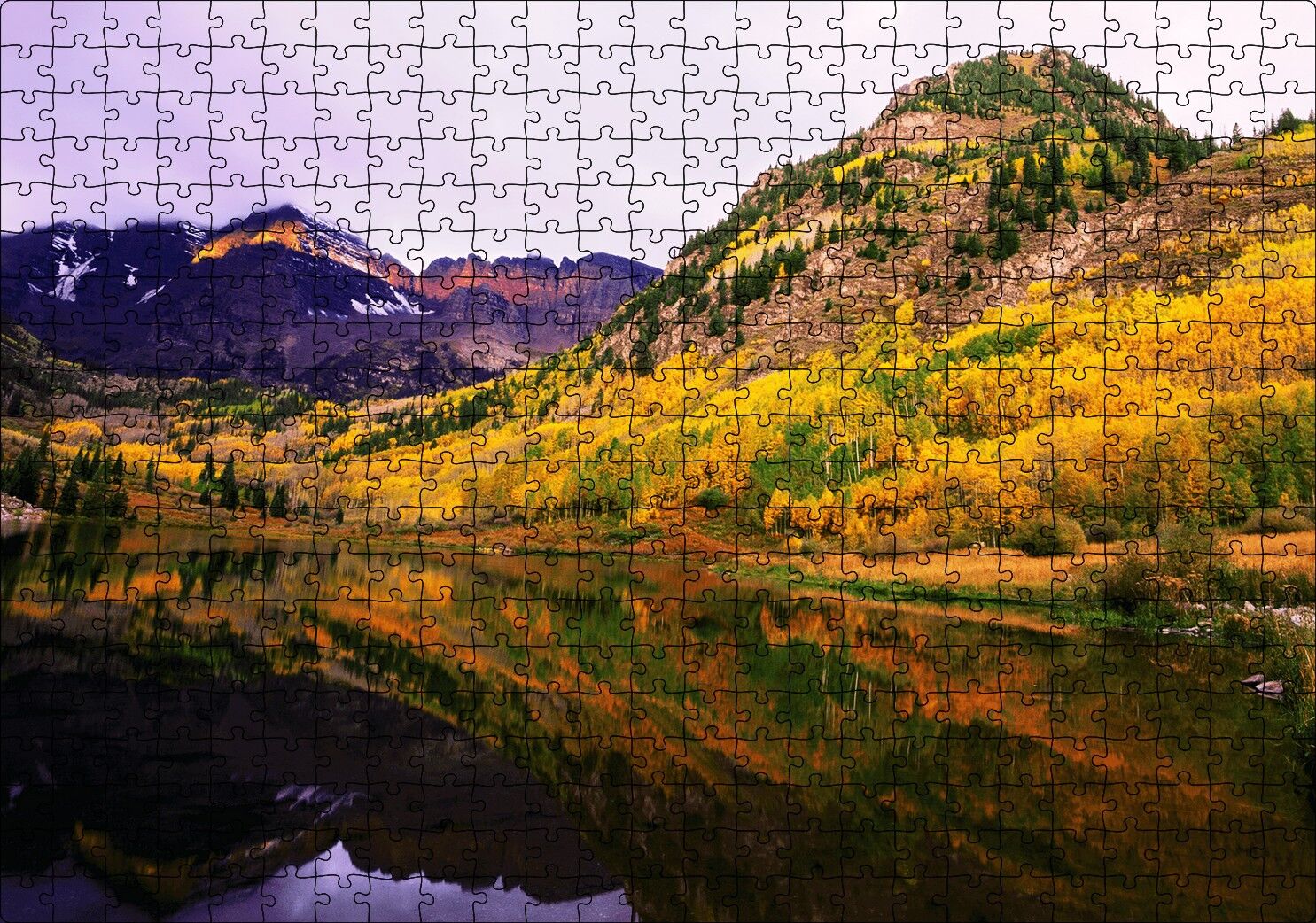 Appalachian Dağları ve Berrak Dağ Gölü Puzzle Yapboz MDF Ahşap 500 Parça 49 cm X 68 cm
