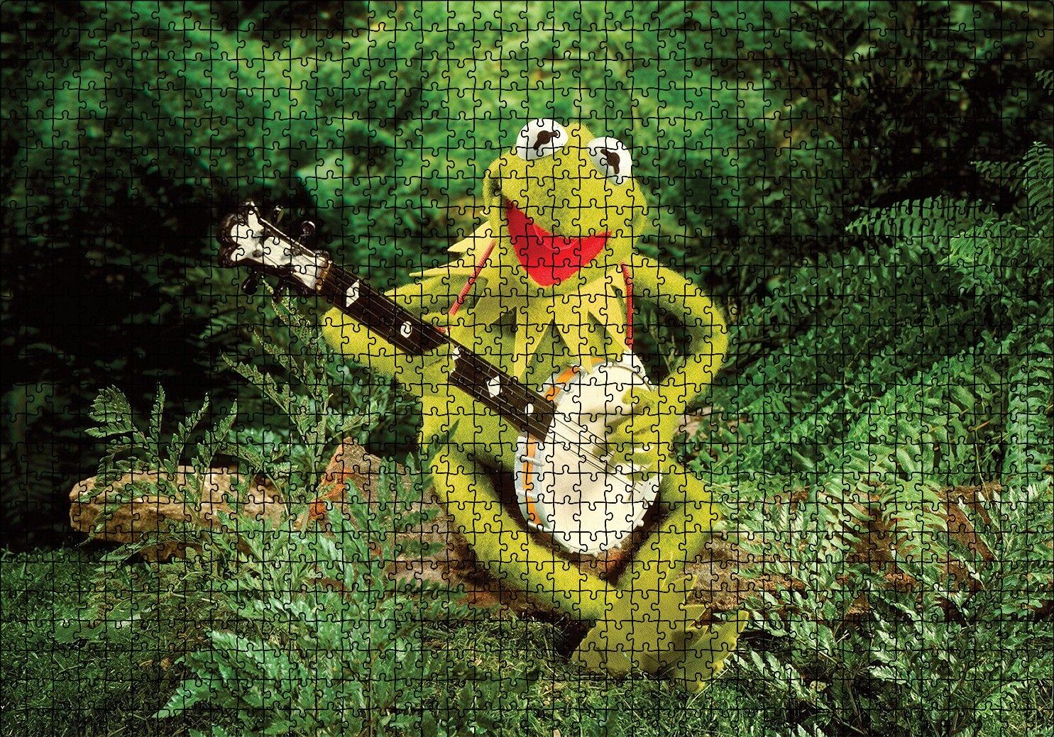 The Muppets Kurbağa Kermit ve Enstrümanı Puzzle Yapboz MDF Ahşap 1000 Parça 49 cm X 68 cm