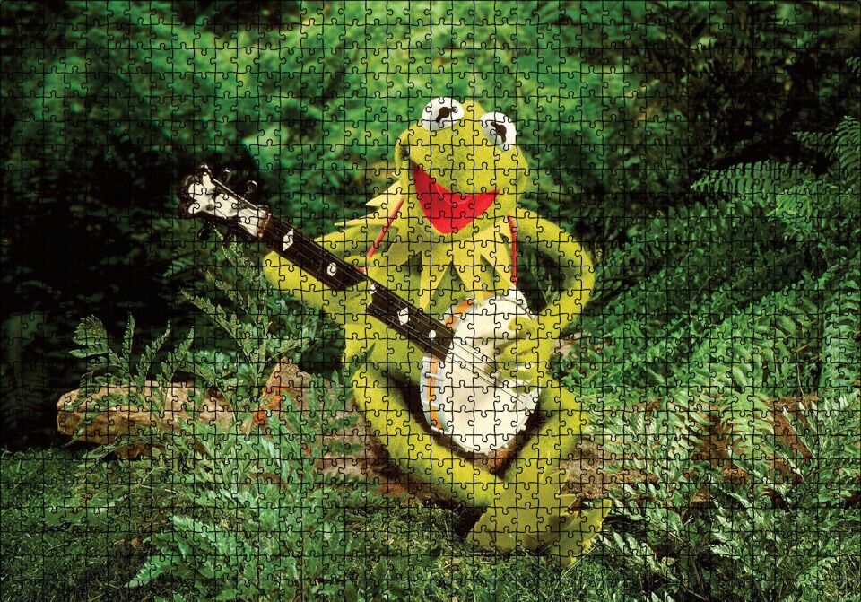 The Muppets Kurbağa Kermit ve Enstrümanı Puzzle Yapboz MDF Ahşap 1000 Parça 49 cm X 68 cm