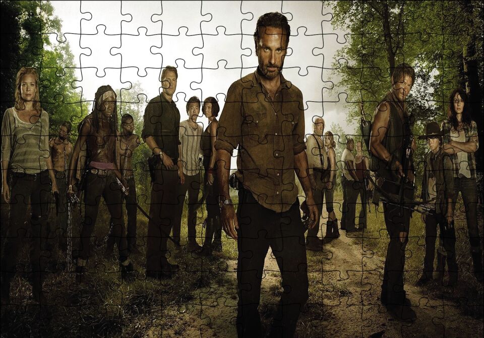 The Walking Dead Karakterler Puzzle Yapboz MDF Ahşap 120 Parça 24 cm X 34 cm