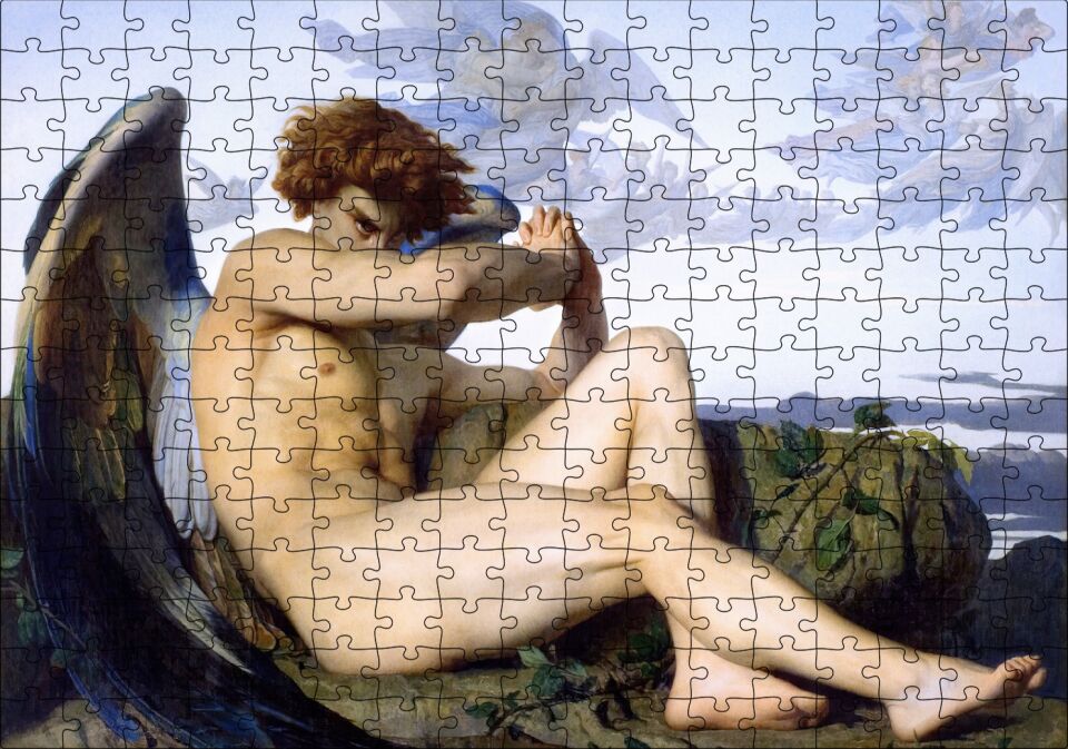 Gökten Düşmüş Melek Alexandre Cabanel Sanat Görseli Puzzle Yapboz MDF Ahşap 255 Parça 34 cm X 49 cm