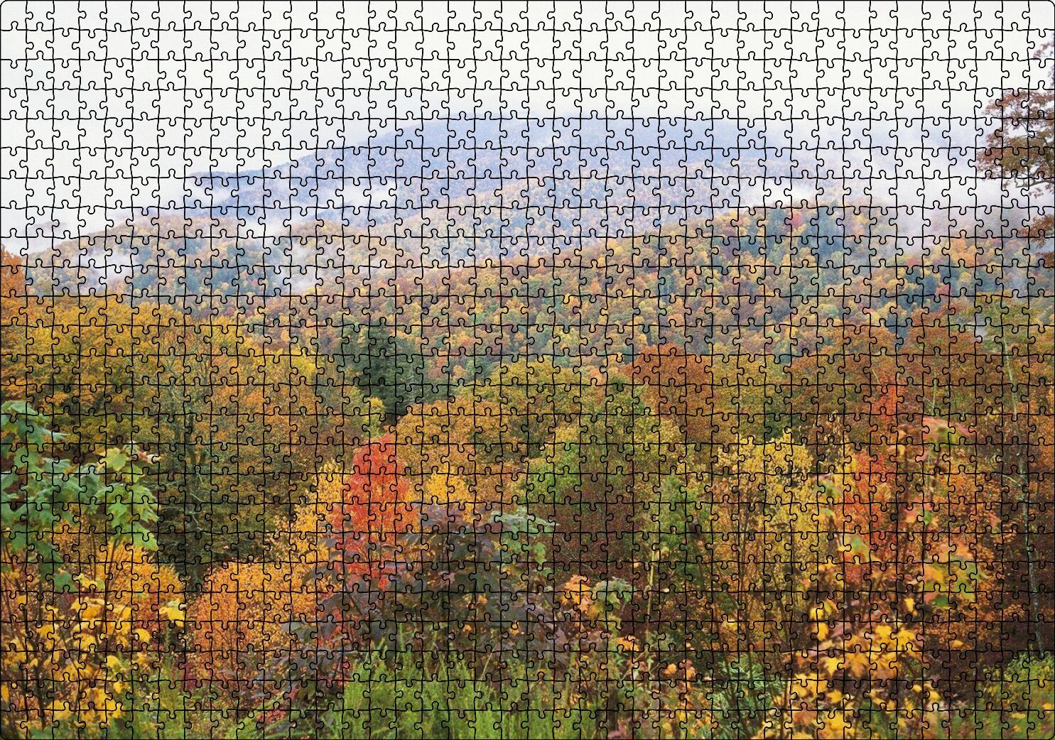 Appalachian Dağlarında Sonbahar Renkleri Puzzle Yapboz MDF Ahşap 1000 Parça 49 cm X 68 cm