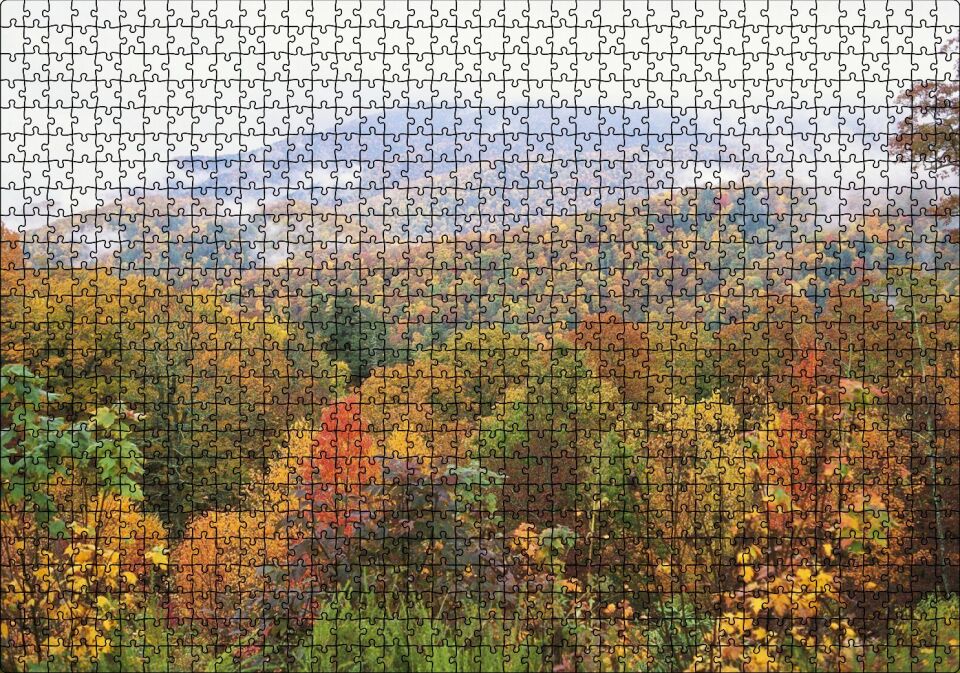 Appalachian Dağlarında Sonbahar Renkleri Puzzle Yapboz MDF Ahşap 1000 Parça 49 cm X 68 cm