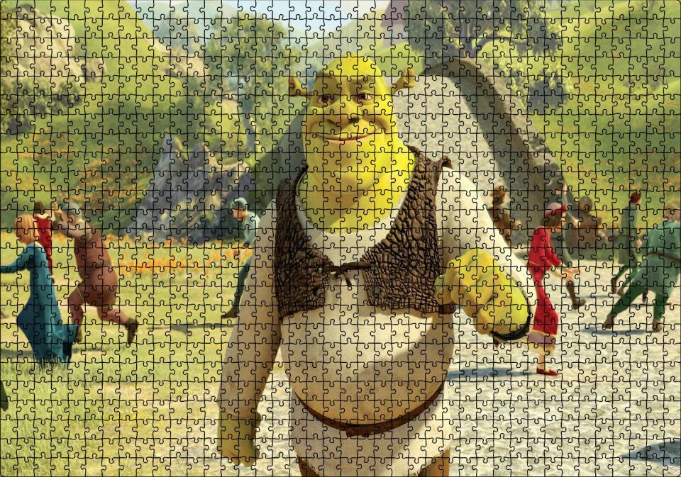 Shrek, Sonsuza Kadar Shre Puzzle Yapboz MDF Ahşap 1000 Parça 49 cm X 68 cm