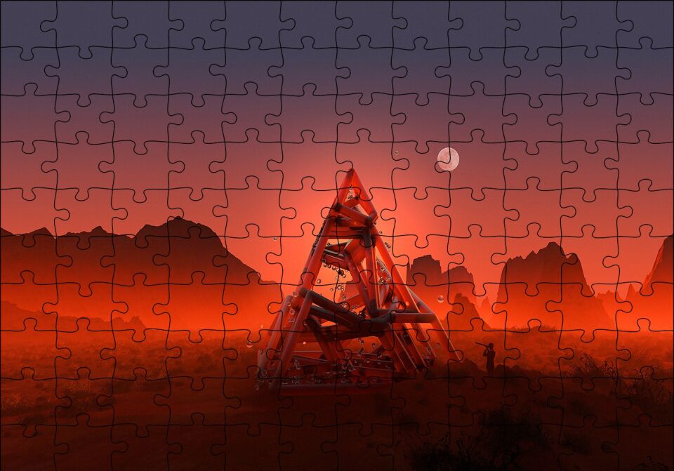 Kızıl Gezegen 3D Şekiller Puzzle Yapboz MDF Ahşap