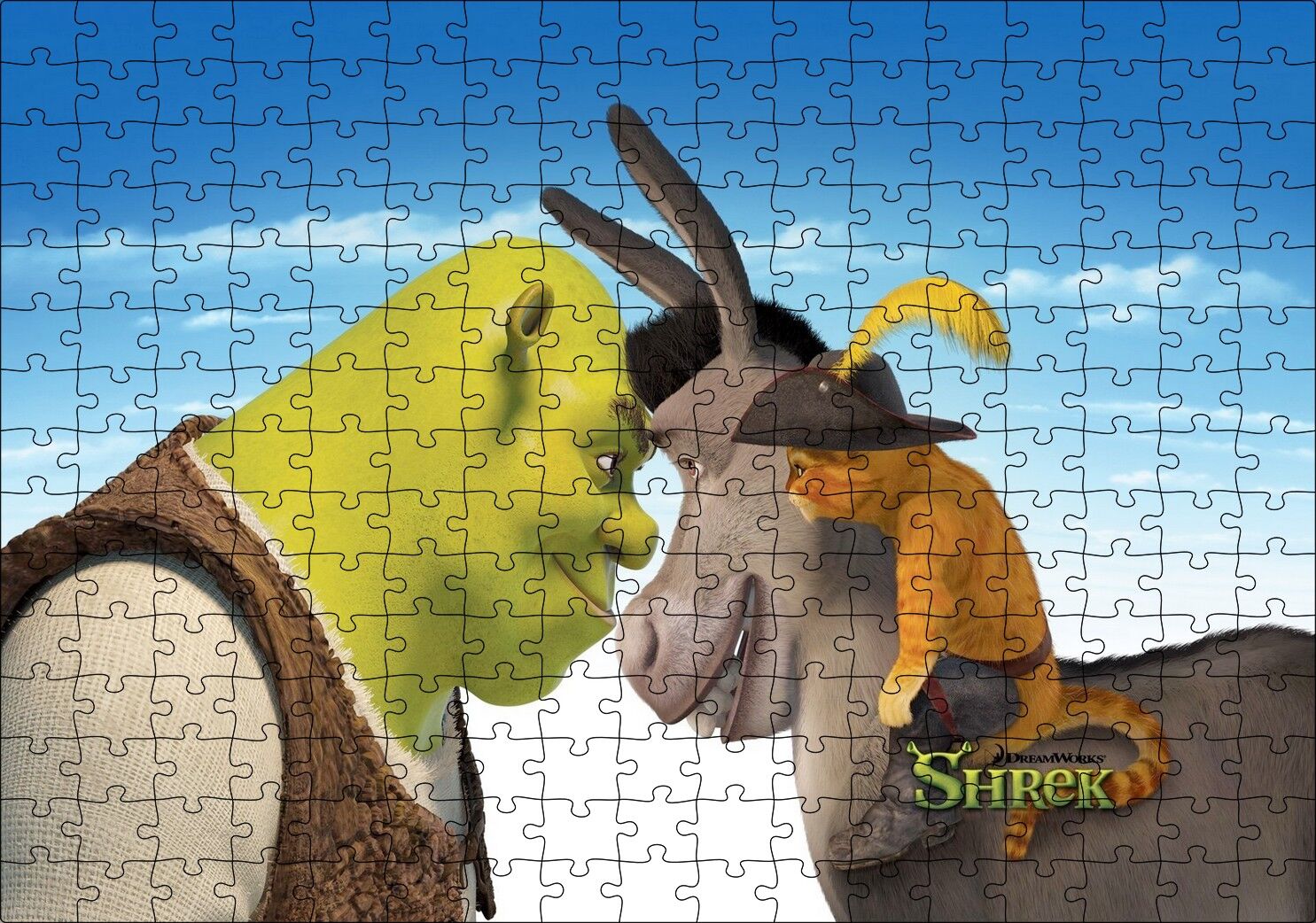 Shrek, Sonsuza Kadar Shrek, Eşek (Shrek), Puzzle Yapboz MDF Ahşap 255 Parça 34 cm X 49 cm