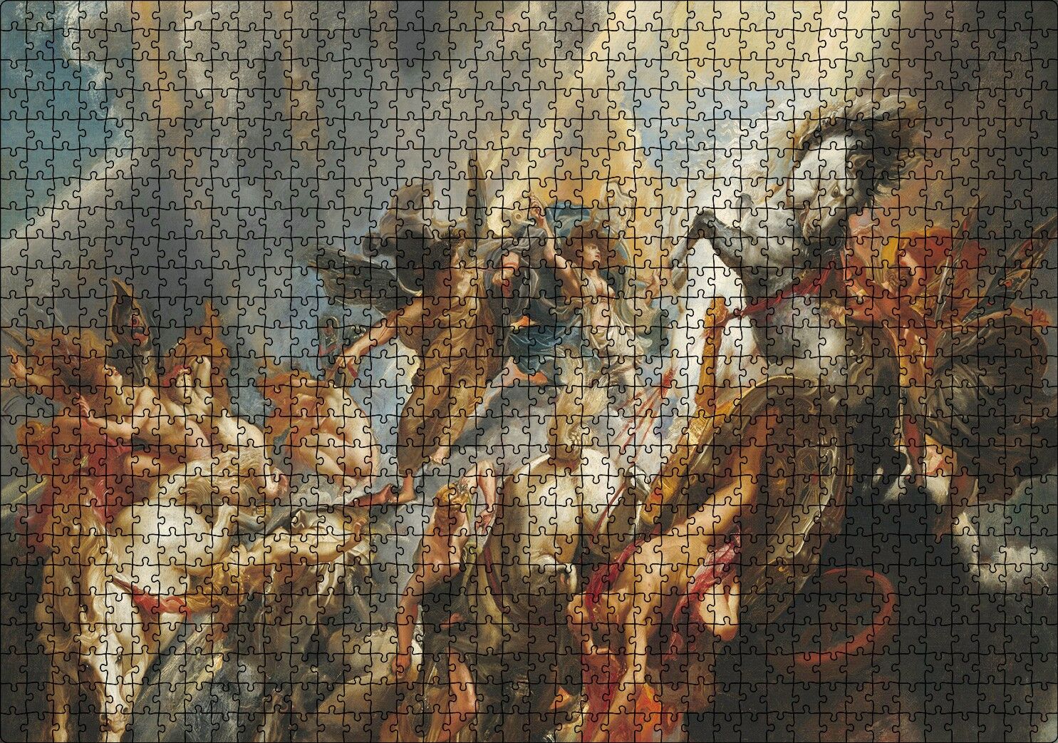 Yunan Mitolojisi Tanrı Tanrıça Görseli Puzzle Yapboz MDF Ahşap 1000 Parça 49 cm X 68 cm