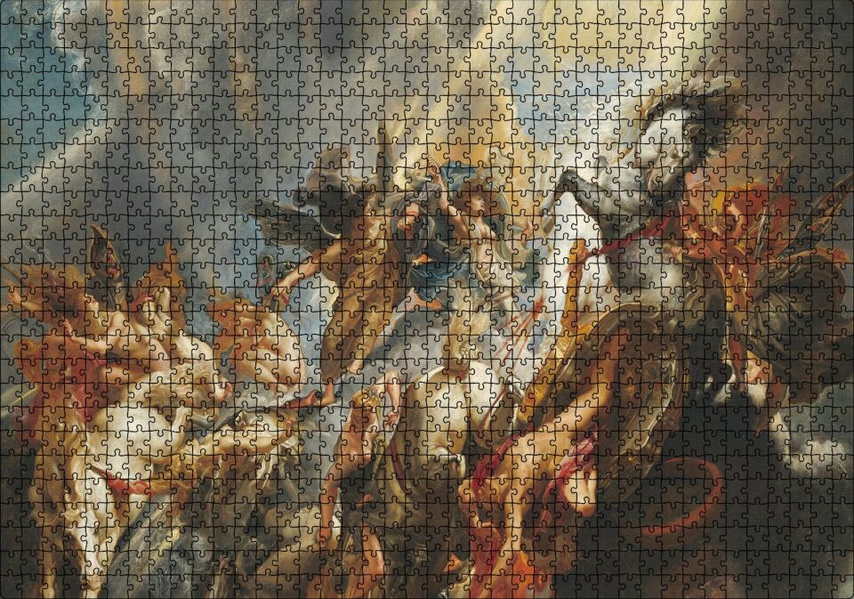 Yunan Mitolojisi Tanrı Tanrıça Görseli Puzzle Yapboz MDF Ahşap 1000 Parça 49 cm X 68 cm