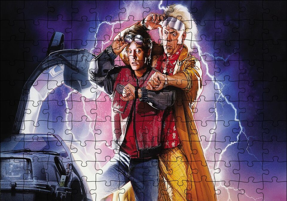 Geleceğe Dönüş Puzzle Yapboz MDF Ahşap
