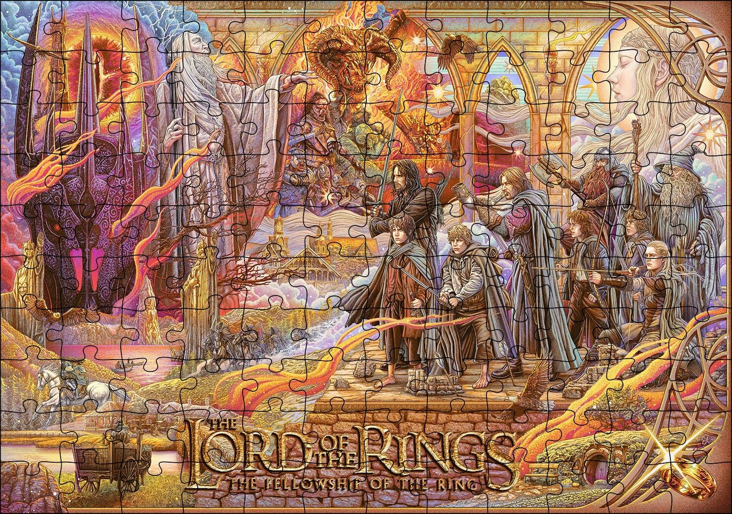 Yüzüklerin Efendisi Dijital Film Afişi Görseli Puzzle Yapboz MDF Ahşap 120 Parça 24 cm X 34 cm