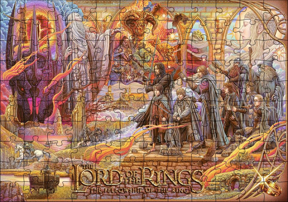 Yüzüklerin Efendisi Dijital Film Afişi Görseli Puzzle Yapboz MDF Ahşap 120 Parça 24 cm X 34 cm