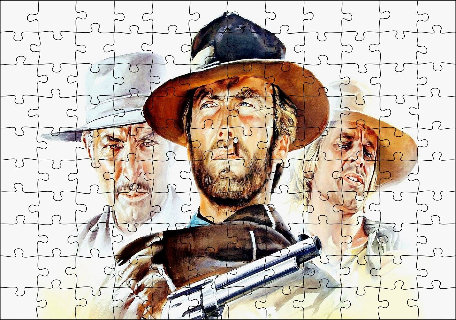 Sinema Afişi 1965 Adam Film Clint Eastwood Puzzle Yapboz MDF Ahşap 120 Parça 24 cm X 34 cm