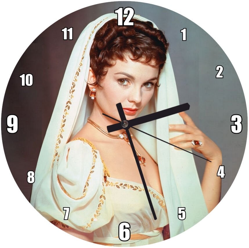 Jean Simmons1954 Desiree Film Mdf Ahşap Duvar Saati 30 cm Çap