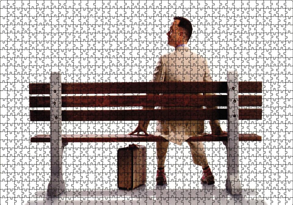 Forrest Gump Puzzle Yapboz MDF Ahşap 1000 Parça 49 cm X 68 cm