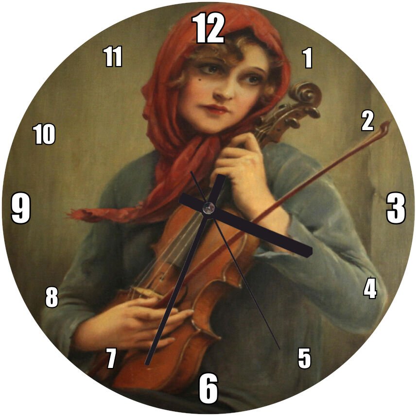 François Martin Kavel Fransa 1861 1931  Catherine La Rose  KFrançois Martin Kavel Fransa 1861 1931  Catherine La Rose  Mutlulukemancı Mdf Ahşap Duvar Saati