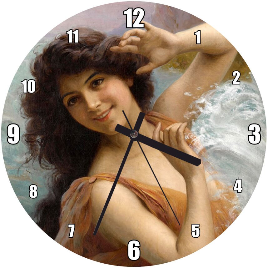 François Martin Kavel Fransa 1861 1931  Catherine La Rose  Portre Mdf Ahşap Duvar Saati