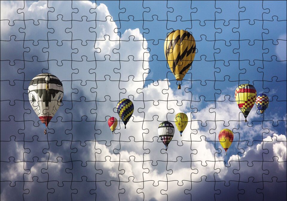 Balonlar Firarda Puzzle Yapboz MDF Ahşap