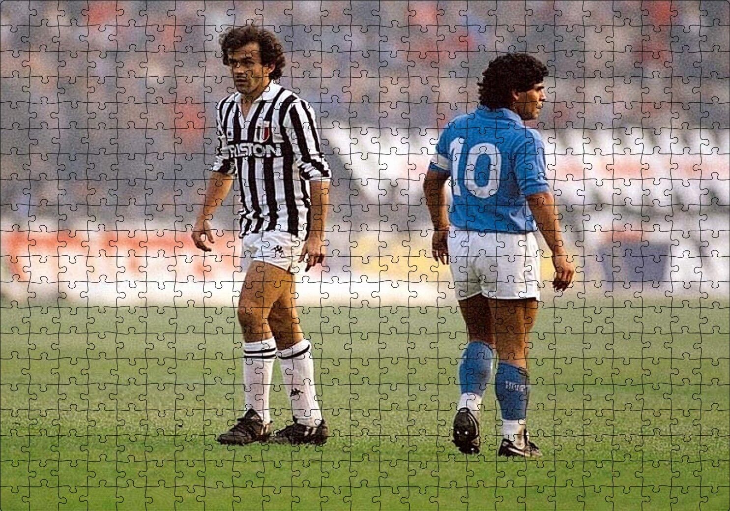 Diego Maradona Michel Platini Puzzle Yapboz MDF Ahşap 500 Parça 49 cm X 68 cm