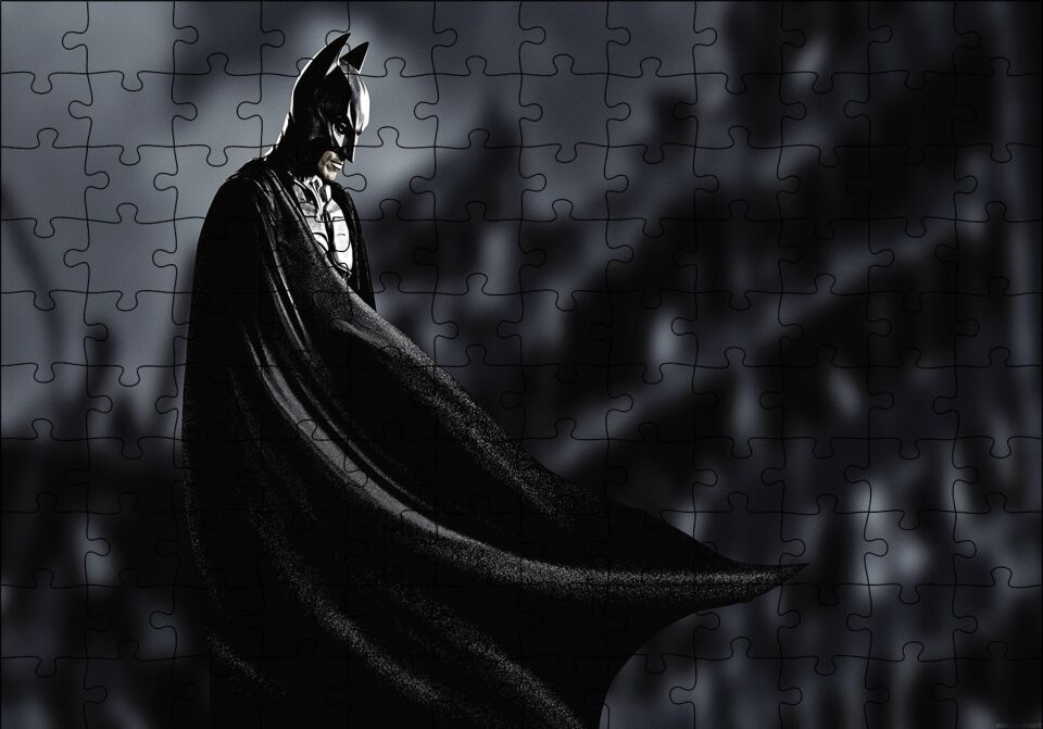 Batman Gecede Puzzle Yapboz MDF Ahşap