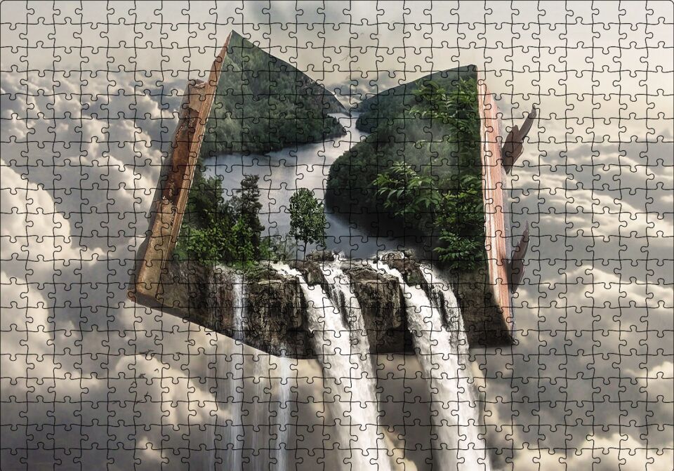 Fantastik Kitap İçinde Doğa Puzzle Yapboz MDF Ahşap 500 Parça 49 cm X 68 cm