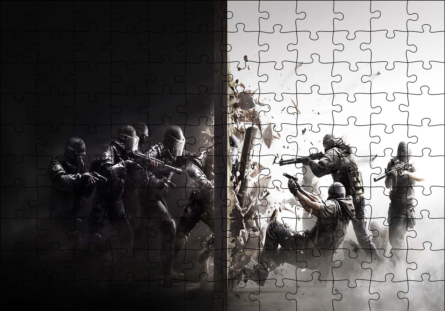 Rainbow Six Siege Tom Clancy Çatışma Puzzle Yapboz MDF Ahşap 120 Parça 24 cm X 34 cm