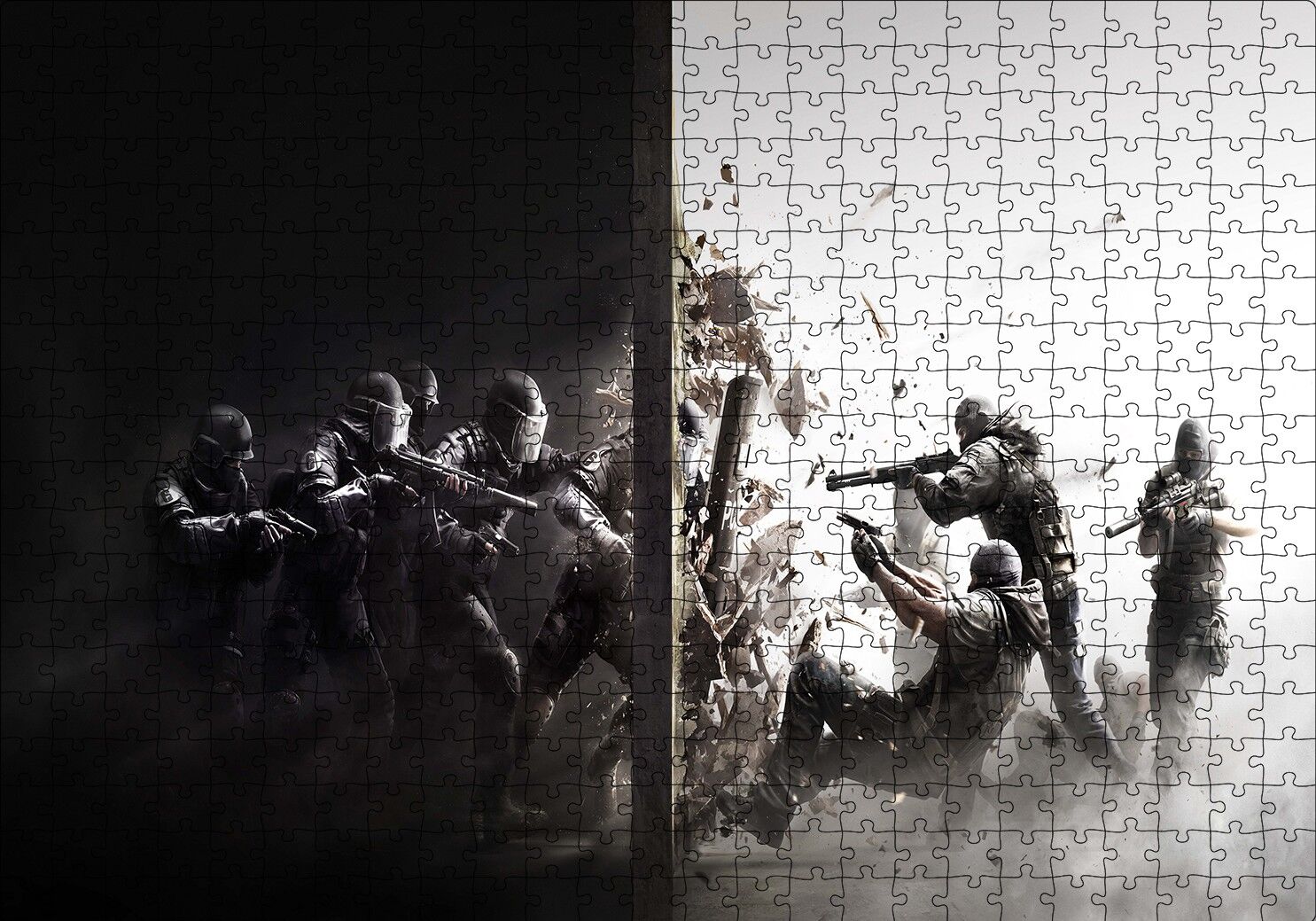 Rainbow Six Siege Tom Clancy Çatışma Puzzle Yapboz MDF Ahşap 500 Parça 49 cm X 68 cm