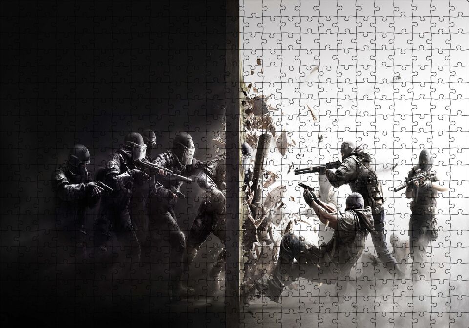 Rainbow Six Siege Tom Clancy Çatışma Puzzle Yapboz MDF Ahşap 500 Parça 49 cm X 68 cm