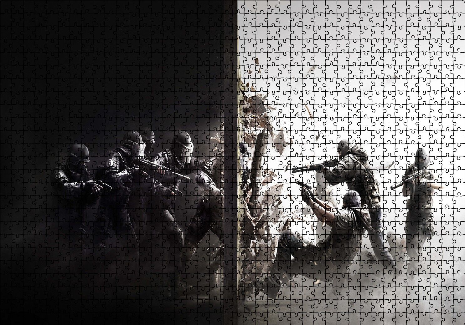 Rainbow Six Siege Tom Clancy Çatışma Puzzle Yapboz MDF Ahşap 1000 Parça 49 cm X 68 cm
