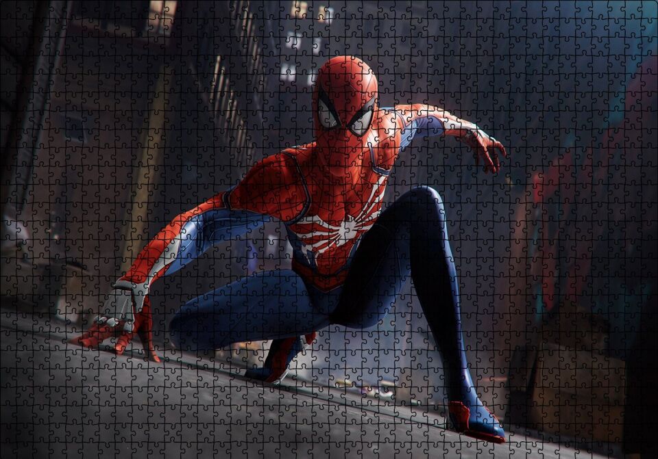Spider-Man Efsanevi Duruş Puzzle Yapboz MDF Ahşap 1000 Parça 49 cm X 68 cm