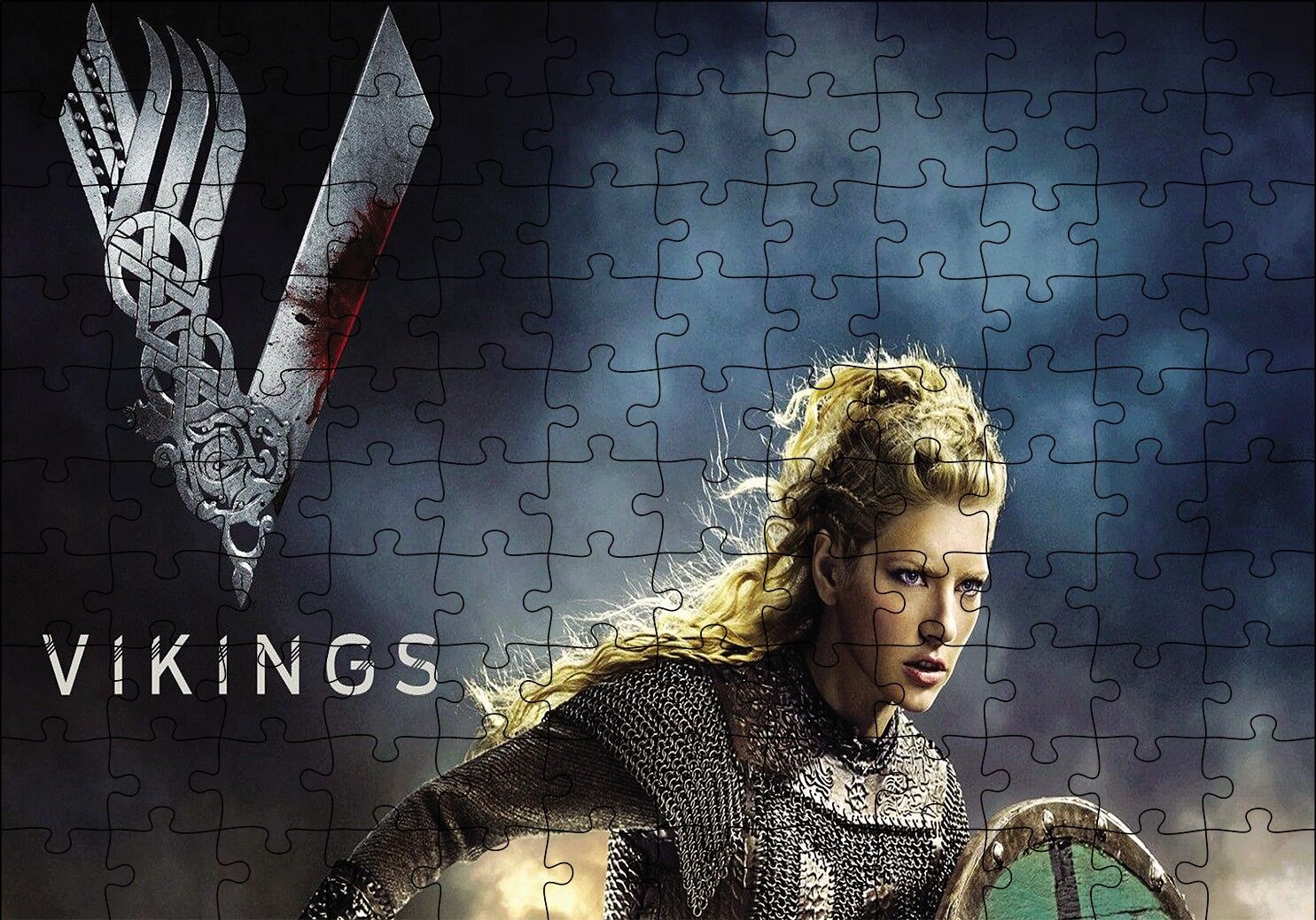 Vikingler Katheryn Winnick Puzzle Yapboz MDF Ahşap 120 Parça 24 cm X 34 cm