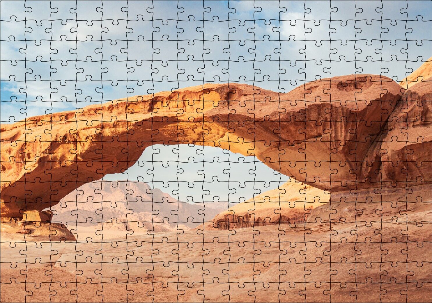 Çölde Kayaların Oluşturduğu Doğal Geçit Puzzle Yapboz MDF Ahşap 255 Parça 34 cm X 49 cm