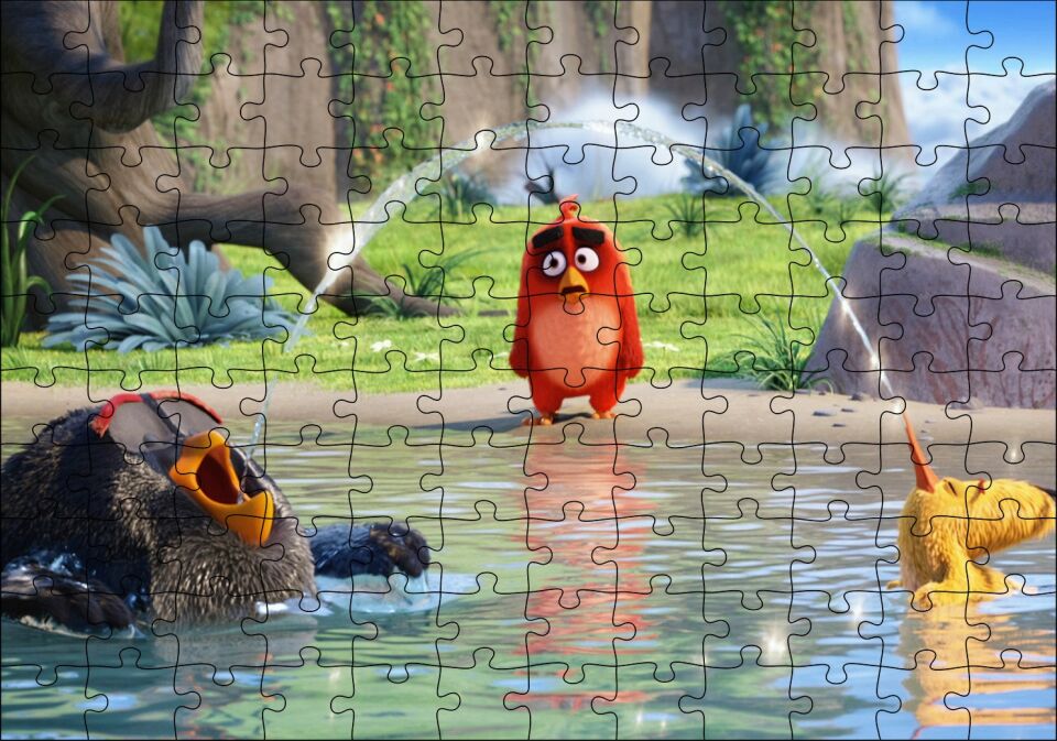 Kızgın Kuşlar Bilgelik Gölü Görseli Puzzle Yapboz MDF Ahşap