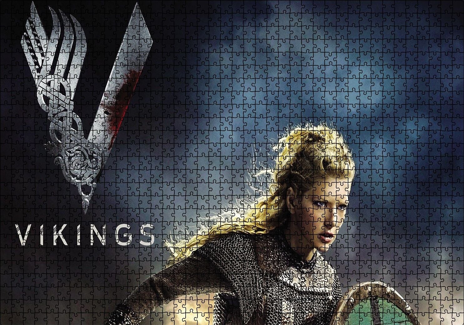 Vikingler Katheryn Winnick Puzzle Yapboz MDF Ahşap 1000 Parça 49 cm X 68 cm