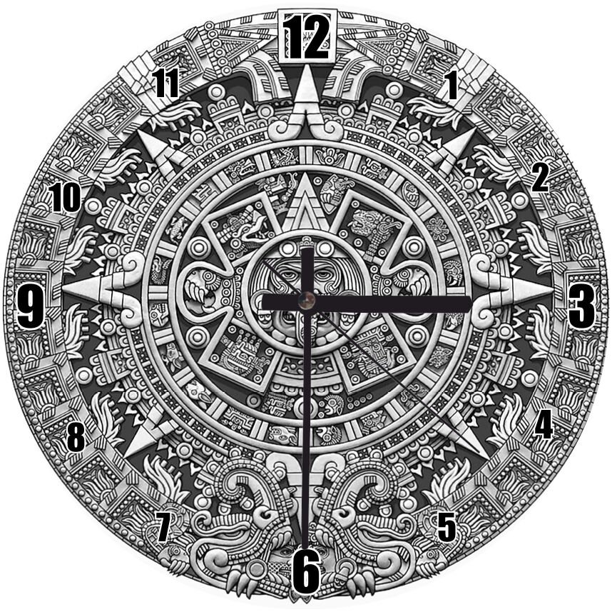 Aztek Güneş Takvimi  Mdf Ahşap Duvar Saati